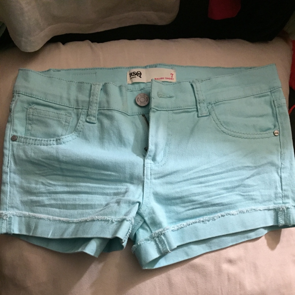 Light blue stretchy shorts size 7